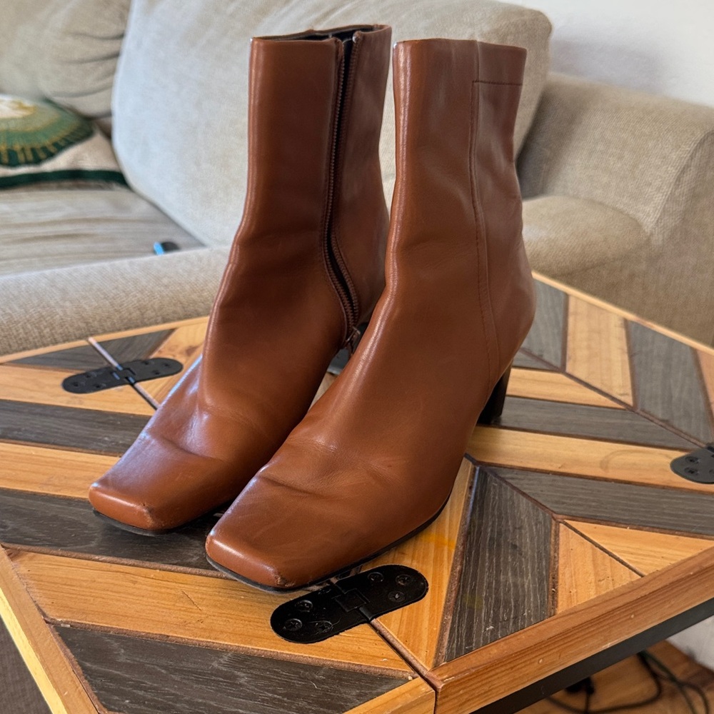 Jennifer Moore Chestnut Heeled Boots